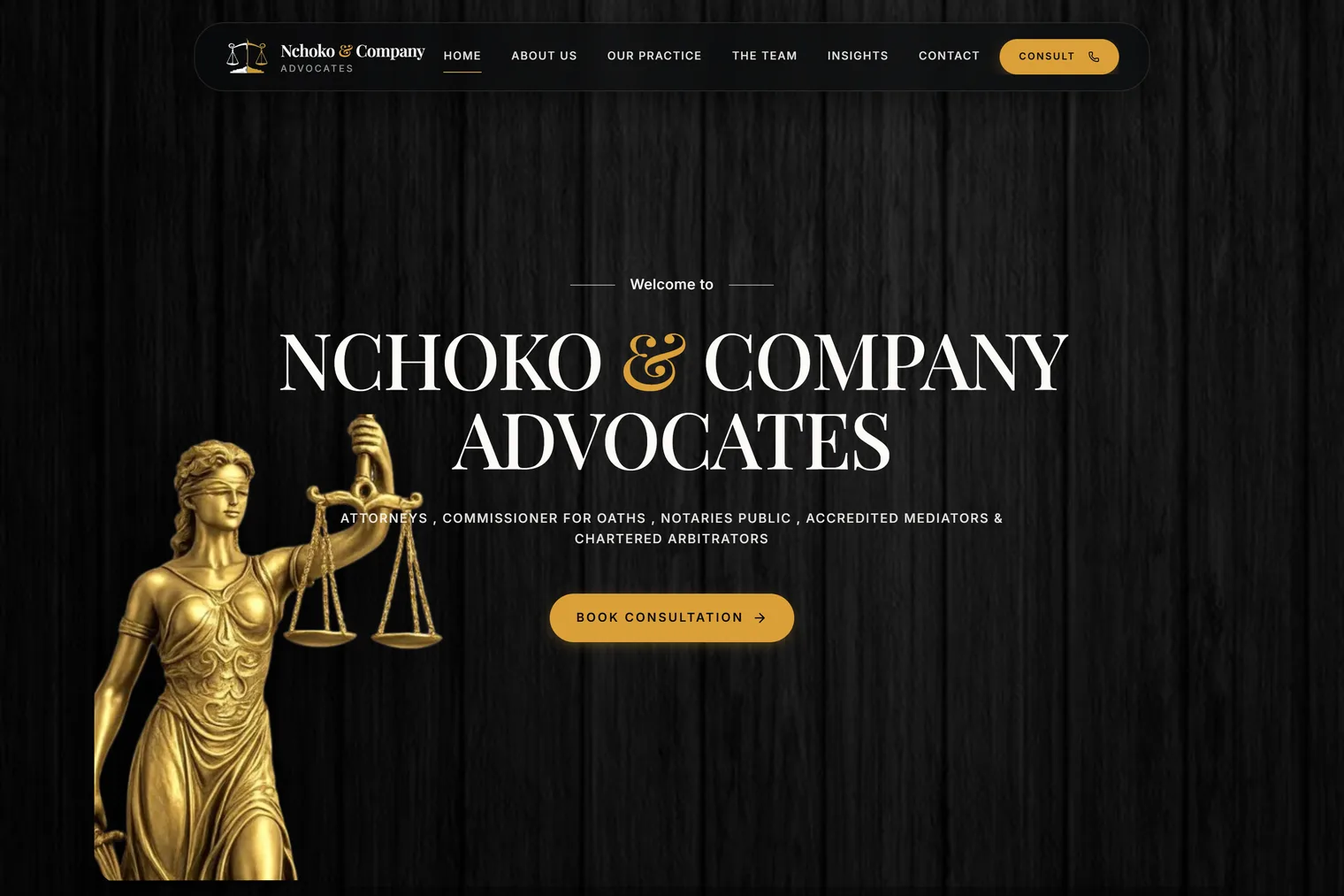 Nchoko & Company Advocates home page