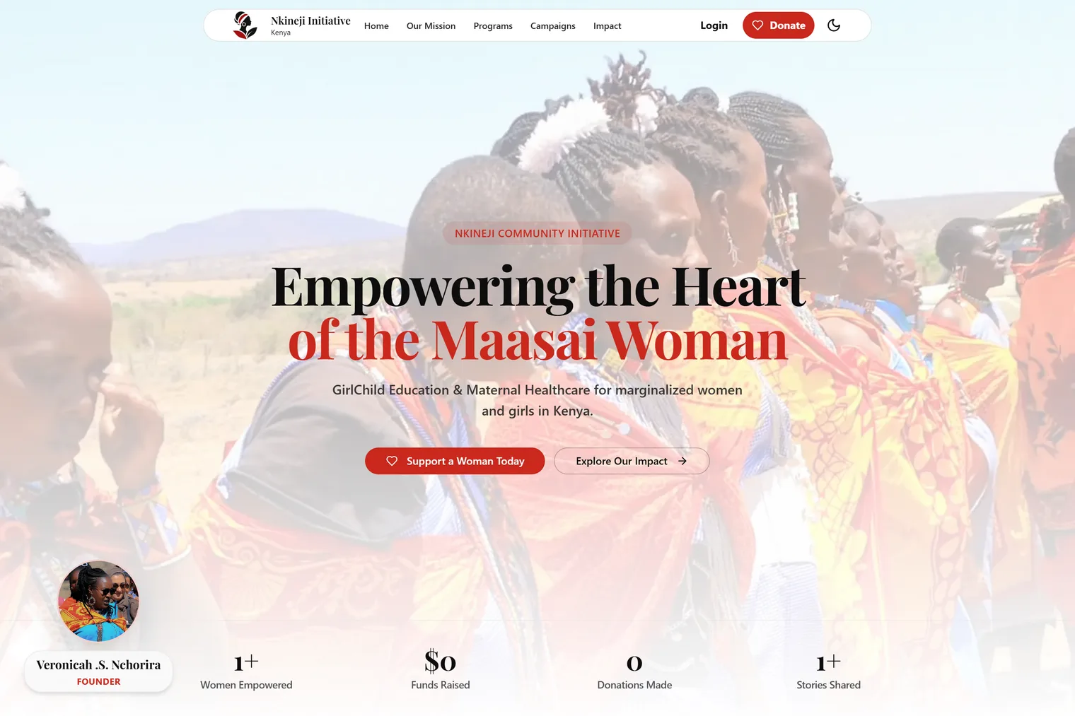 Nkineji Community Initiative home page
