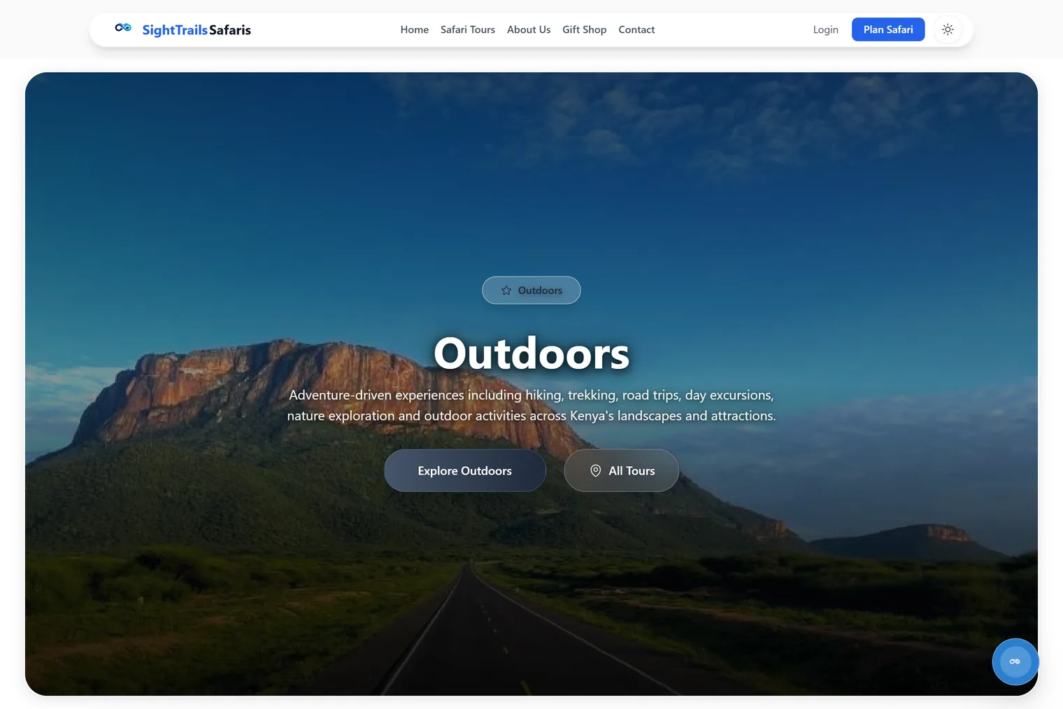 SightTrail Safaris home page